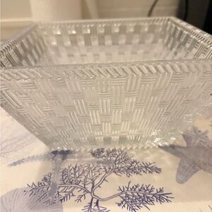 Tiffany & Co crystal woven basketweave large 8 in bowl vintage